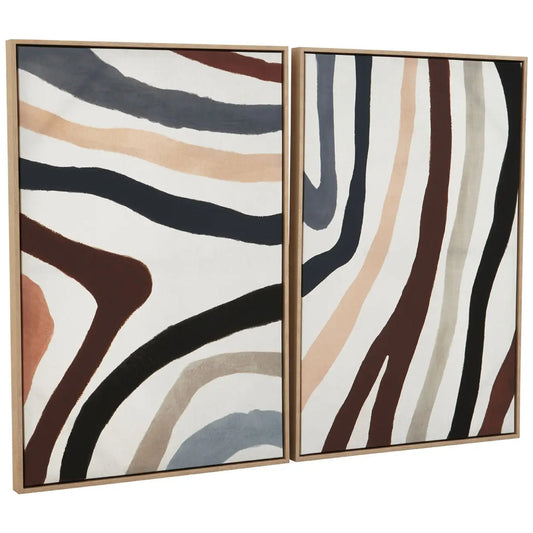 Astratto Set Of 2 Wall Art In Multi Coloured
