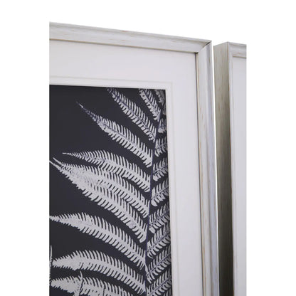 Nason Set Of 2 Leaf Print Wall Art In Deep Black