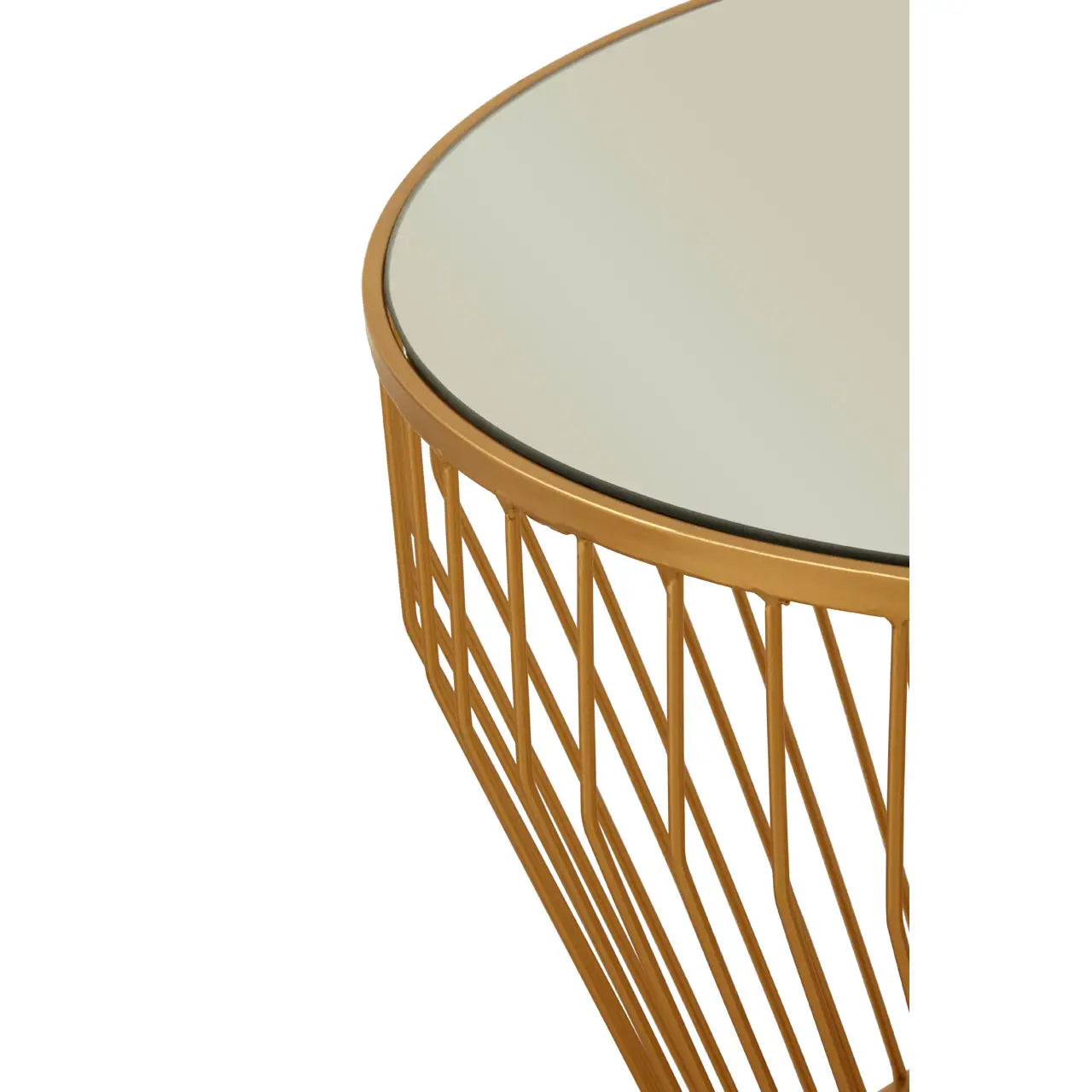Avantis Mirrored Tapered Design Side Table With Gold Frame
