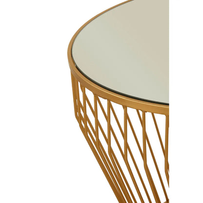 Avantis Mirrored Tapered Design Side Table With Gold Frame