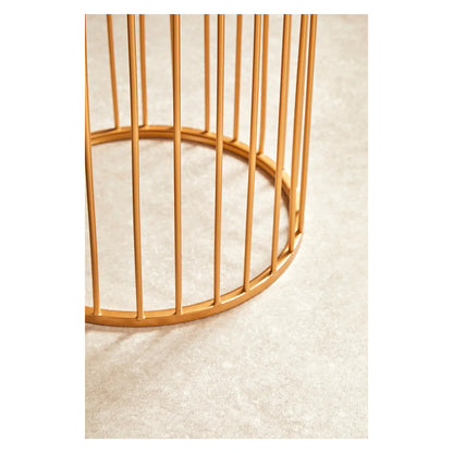 Avantis Round Mirrored Nest Of 2 Side Tables With Gold Frame
