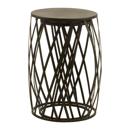 Avantis Round Set Of 2 Side Tables With Gold Metal Frame