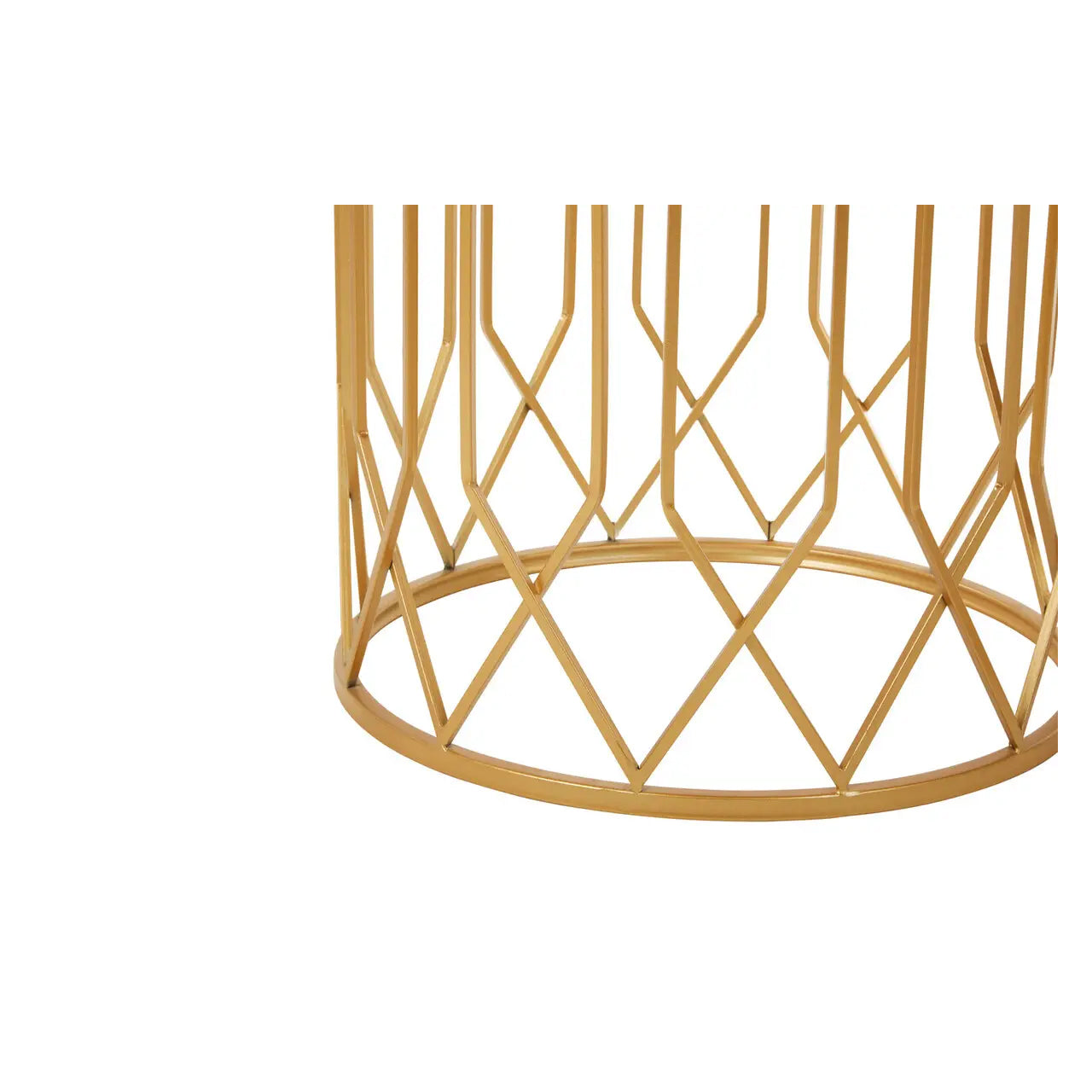 Avantis Round Mirrored Glass Set Of 2 Side Tables With Gold Frame