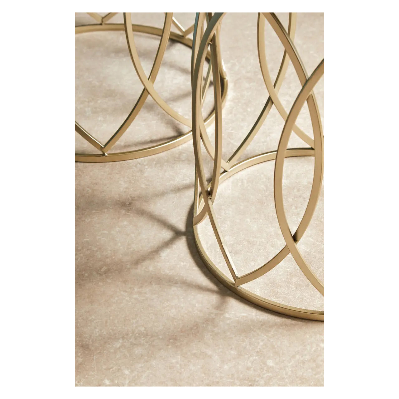 Avantis Mirrored Set Of 2 Side Tables With Champagne Frame