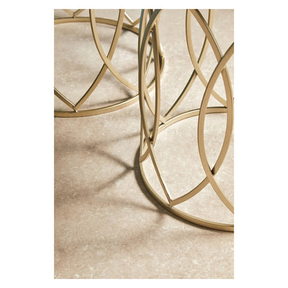 Avantis Mirrored Set Of 2 Side Tables With Champagne Frame