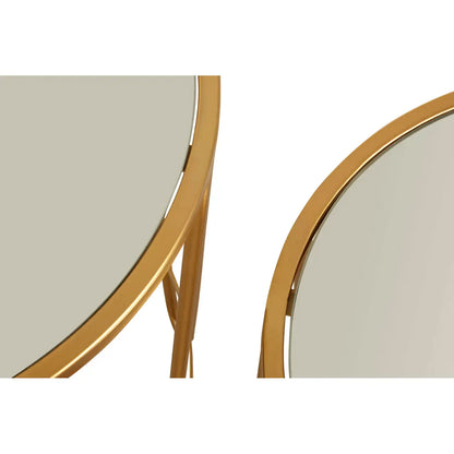 Avantis Mirrored Glass Set Of 2 Side Tables With Hairpin Design Frame