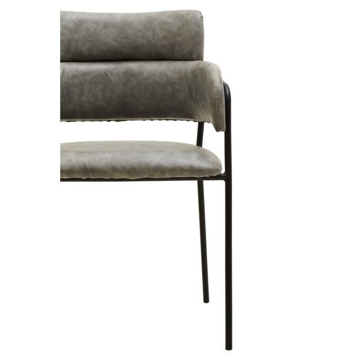 Tamzin Grey Faux Leather Dining Chairs In Pair