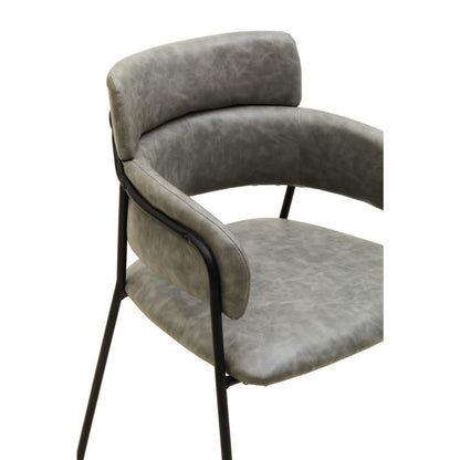 Tamzin Grey Faux Leather Dining Chairs In Pair