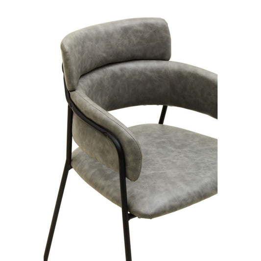 Tamzin Grey Faux Leather Dining Chairs In Pair