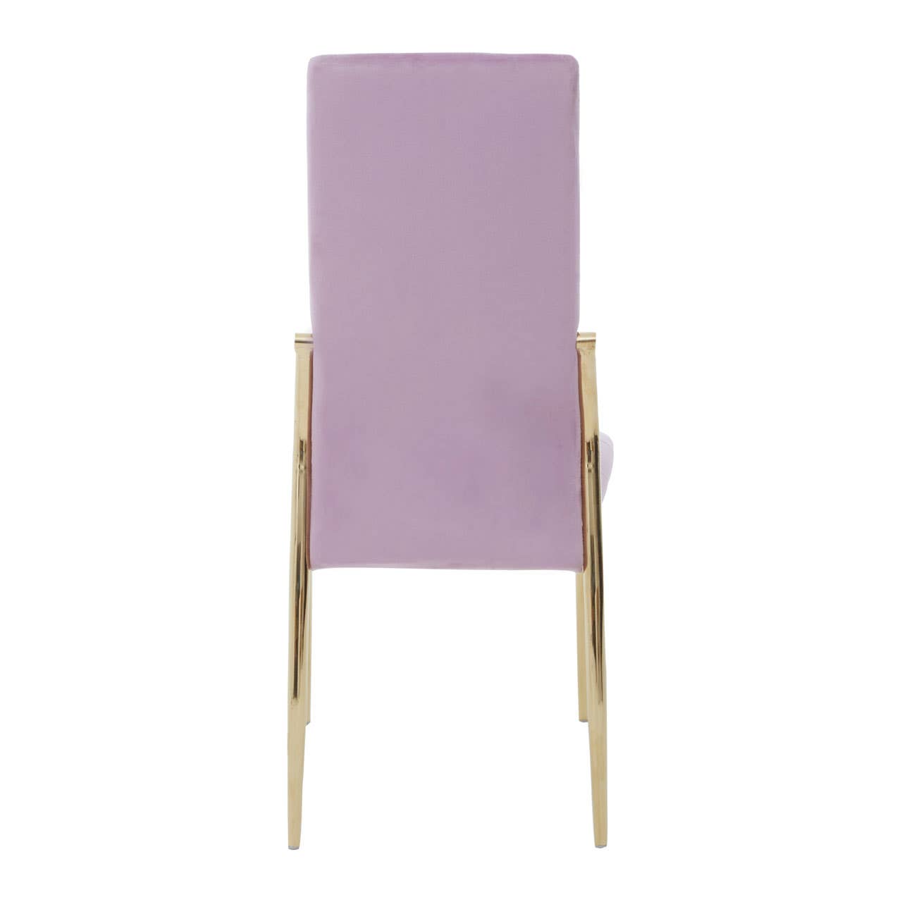 Tamzin Velvet High Back Dining Chair In Pink With Gold Legs