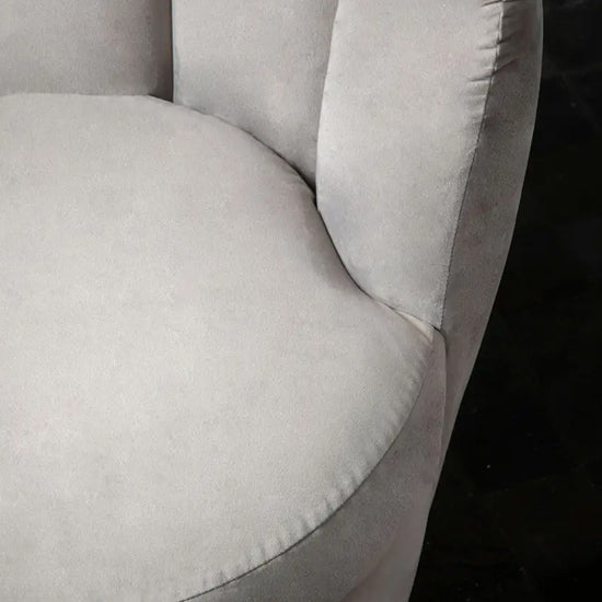 Beauly Velvet Tub Chair In Grey With Gold Stainless Steel Base