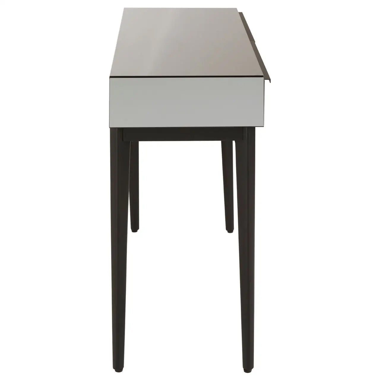 Rovigo Mirrored Glass Console Table With Black Wooden Base