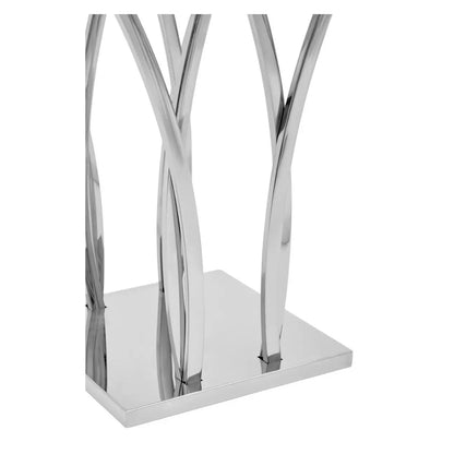 Arenza Black Marble Side Table With Silver Base