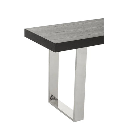 Ulmus Wooden Console Table With Chrome Metal Base