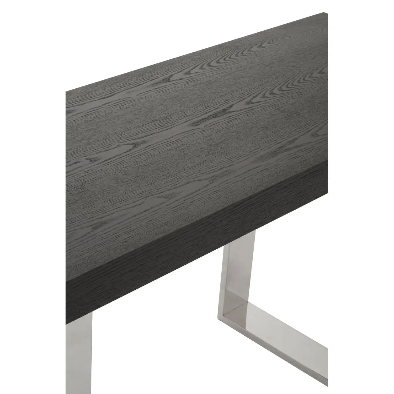 Ulmus Wooden Console Table With Chrome Metal Base