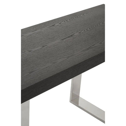 Ulmus Wooden Console Table With Chrome Metal Base
