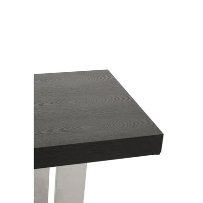 Ulmus Wooden Console Table With Chrome Metal Base