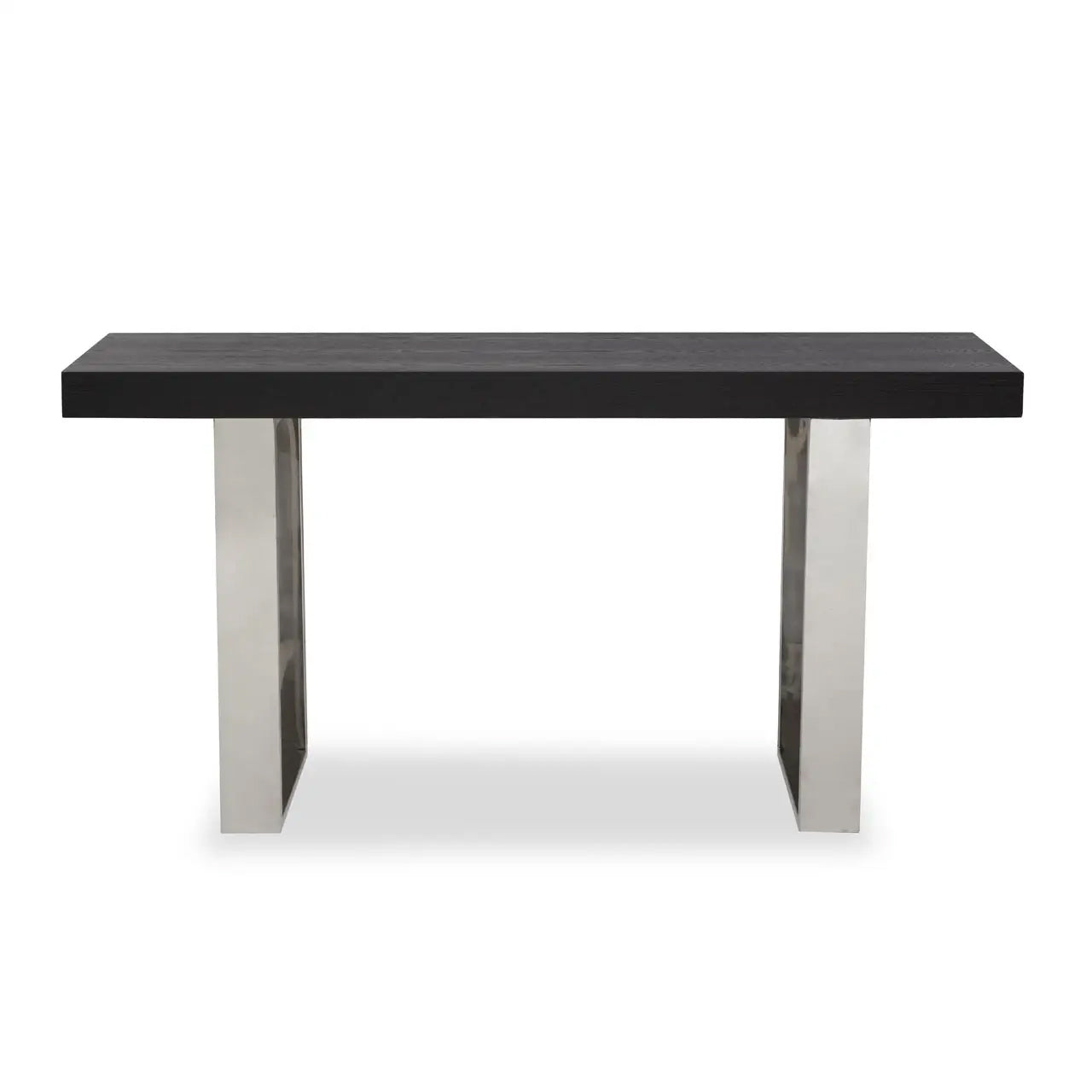 Ulmus Wooden Console Table With Chrome Metal Base