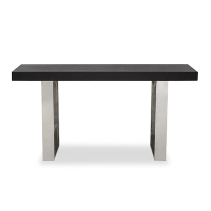 Ulmus Wooden Console Table With Chrome Metal Base