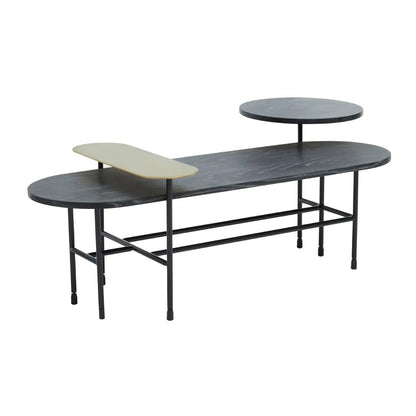 Serrano Black Oak Veneering Coffee Table With Black Metal Frame