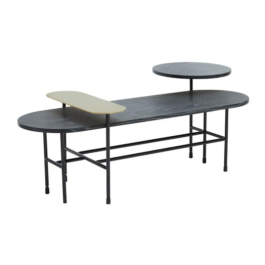 Serrano Black Oak Veneering Coffee Table With Black Metal Frame