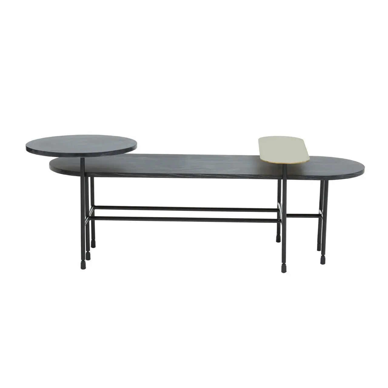 Serrano Black Oak Veneering Coffee Table With Black Metal Frame