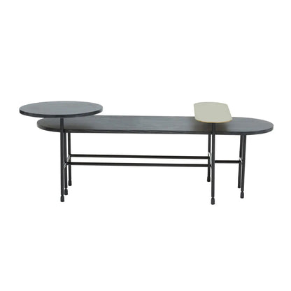 Serrano Black Oak Veneering Coffee Table With Black Metal Frame