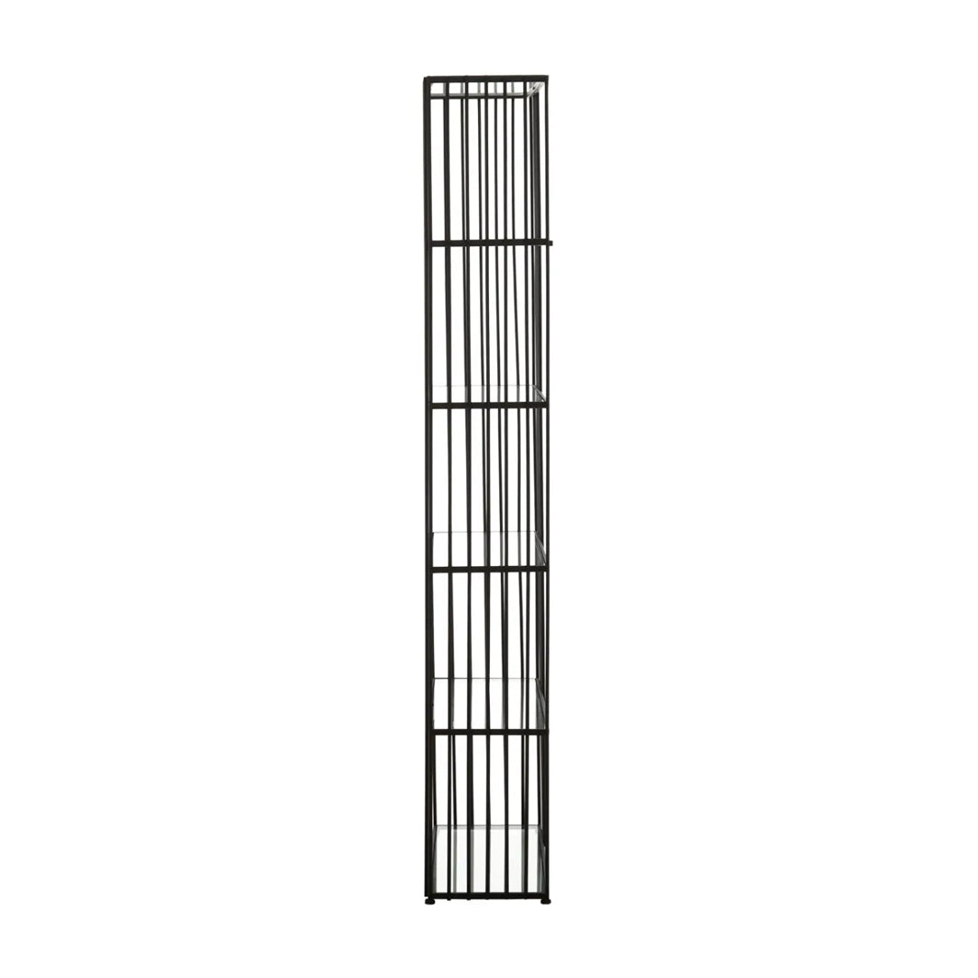 Trento 5-Tier Glass Shelves Bookcase In Black