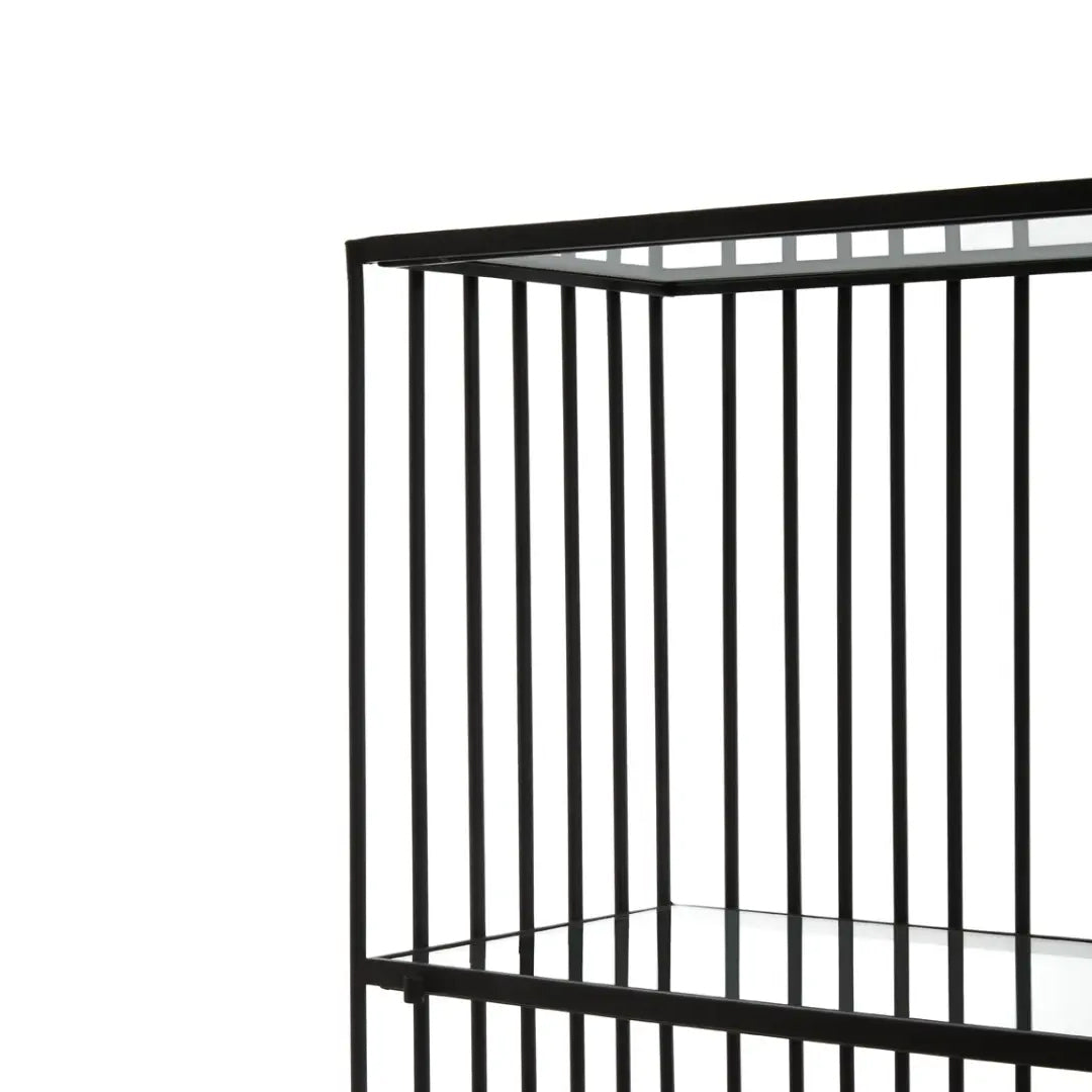 Trento 5-Tier Glass Shelves Bookcase In Black