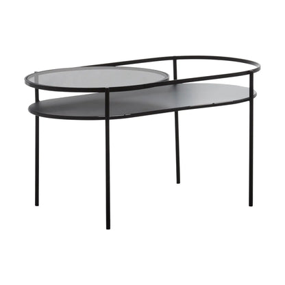 Trento Clear Glass Top Metal Coffee Table In Black
