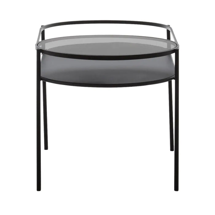 Trento Clear Glass Top Metal Coffee Table In Black