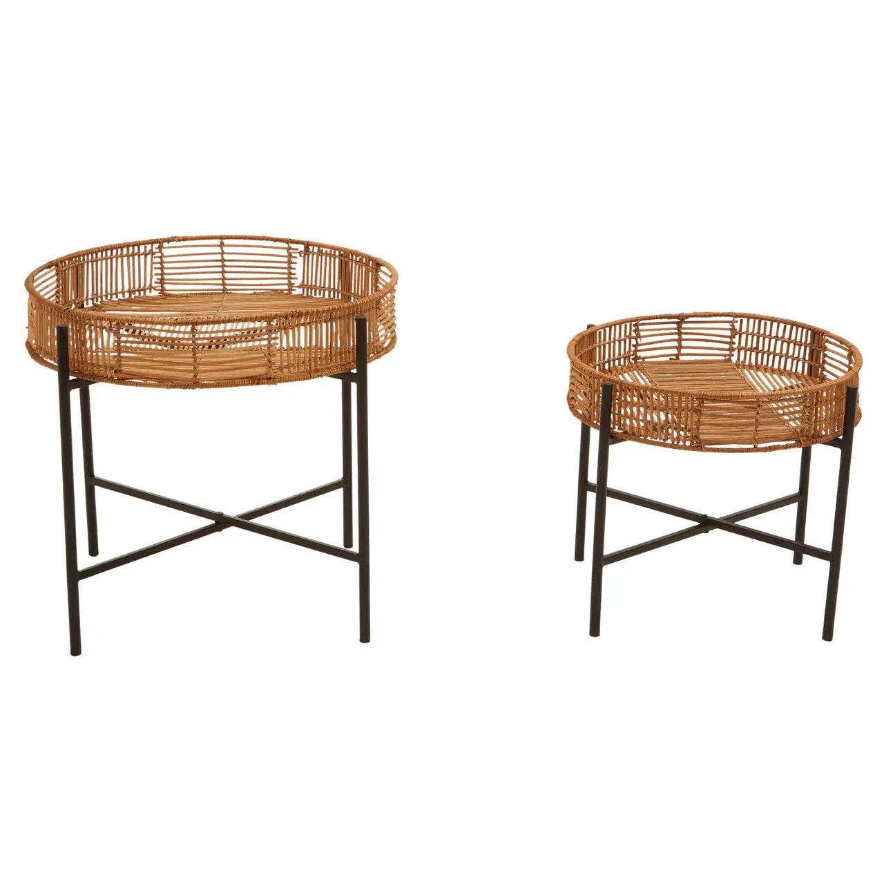 Batu Rattan Set Of 2 Side Tables In Natural