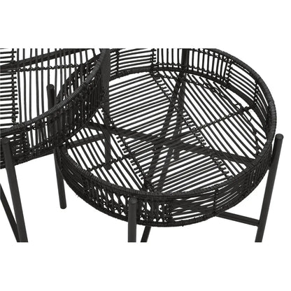 Batu Rattan Set Of 2 Side Tables In Black