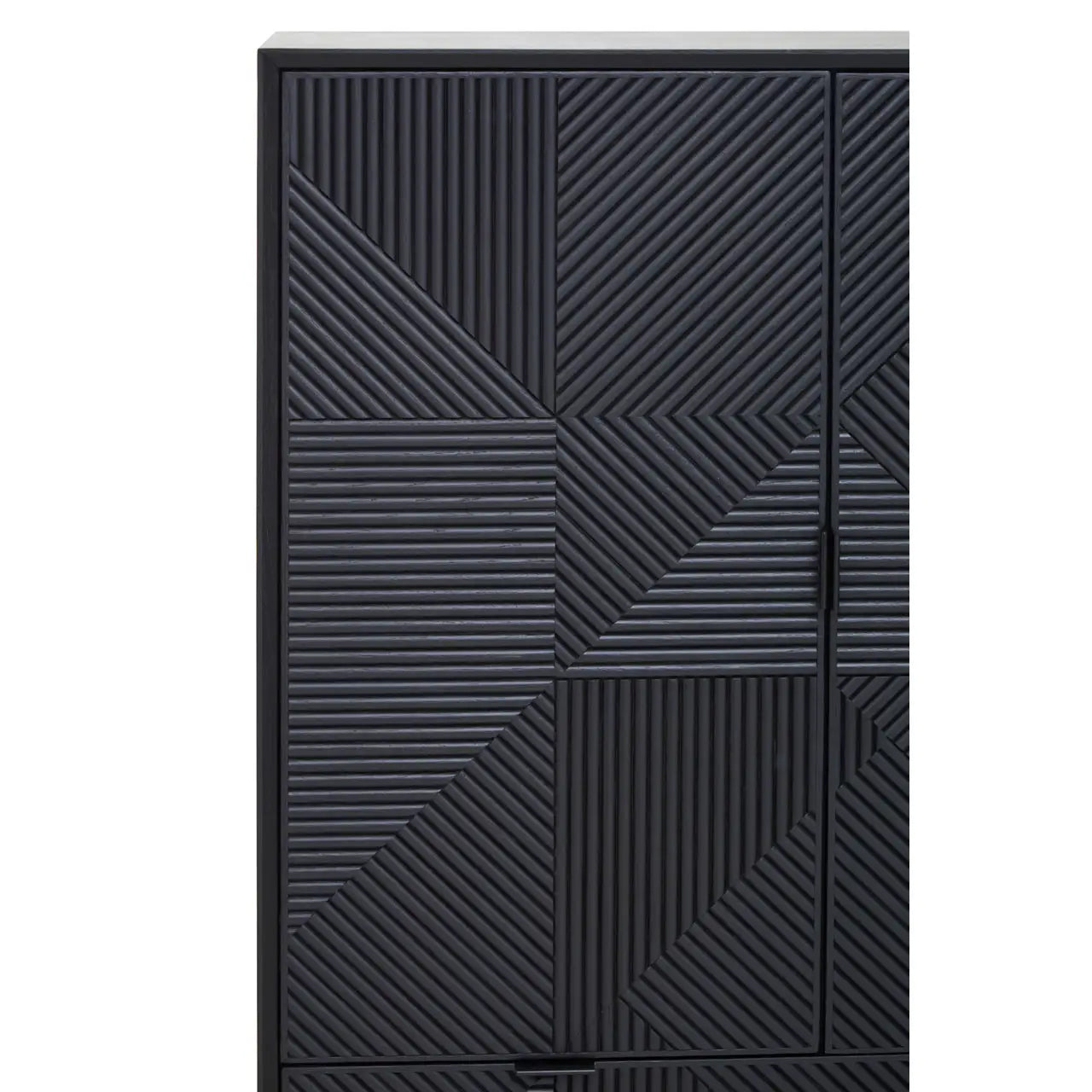 Jakara Wooden Sideboard With 2 Doors 2 Drawers In Black