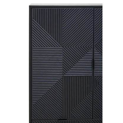 Jakara Wooden Sideboard With 2 Doors 2 Drawers In Black