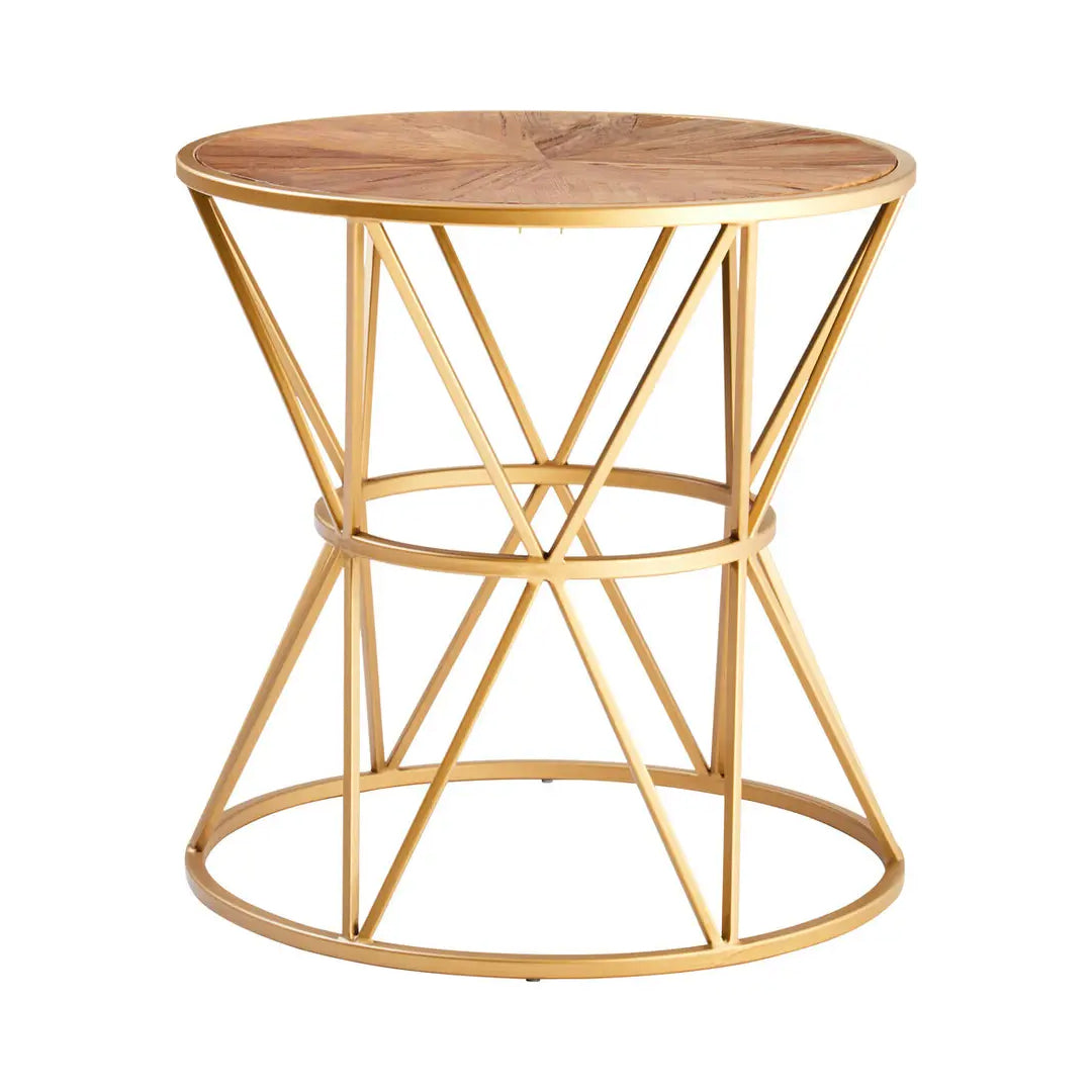 Jodi Round Wooden Side Table In Natural