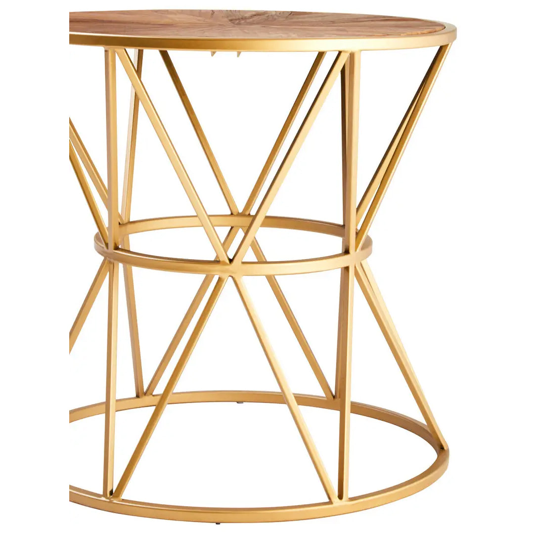 Jodi Round Wooden Side Table In Natural
