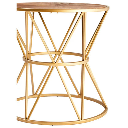 Jodi Round Wooden Side Table In Natural