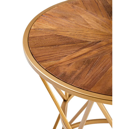 Jodi Round Wooden Side Table In Natural