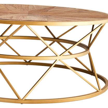 Jodi Round Wooden Coffee Table In Natural