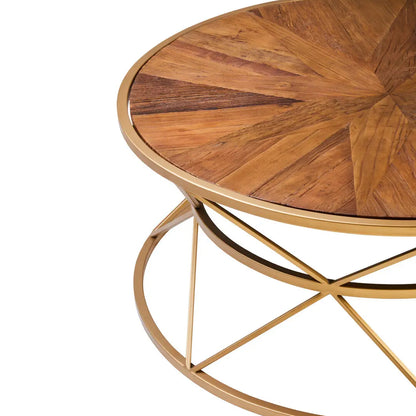 Jodi Round Wooden Coffee Table In Natural