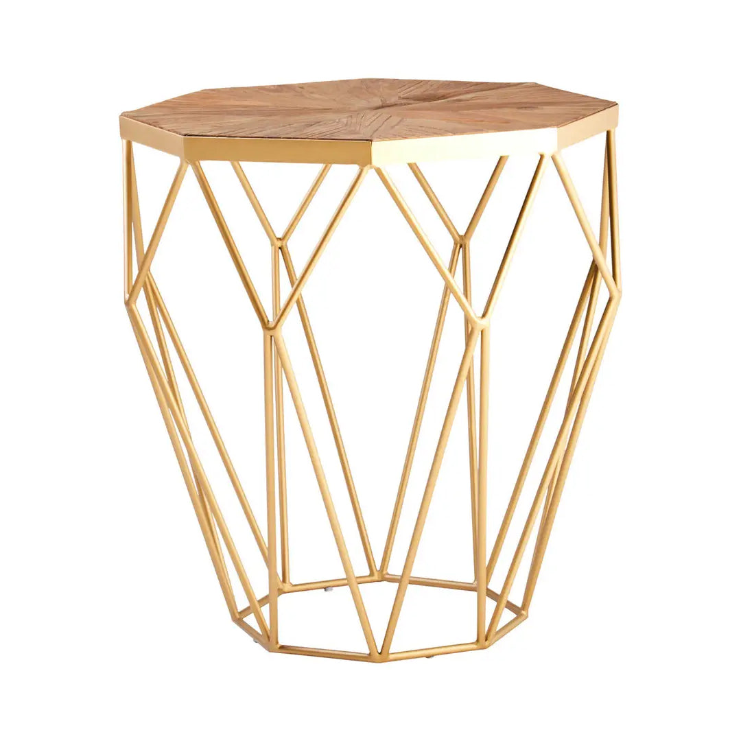 Jodi Octagonal Wooden Side Table In Natural