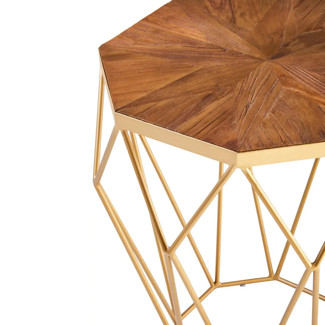 Jodi Octagonal Wooden Side Table In Natural