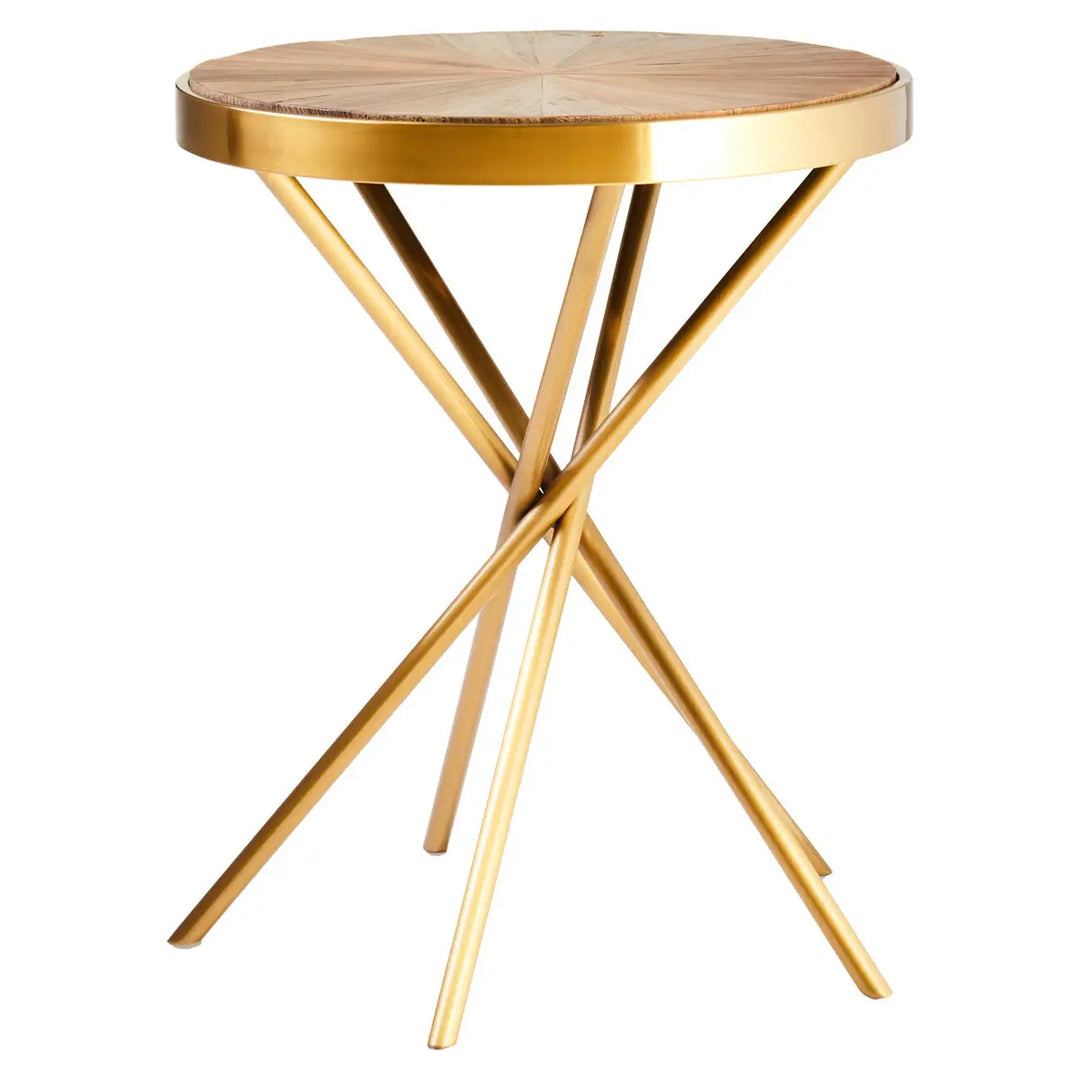 Jana Round Wooden Side Table In Natural