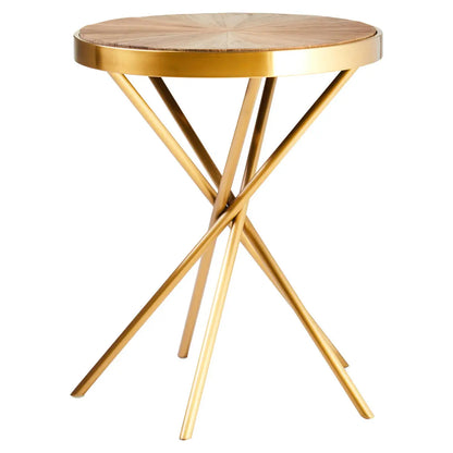 Jana Round Wooden Side Table In Natural