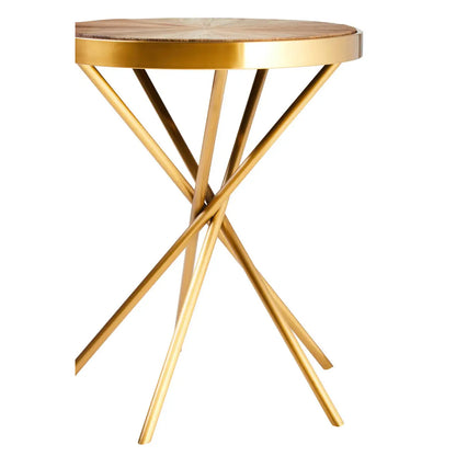 Jana Round Wooden Side Table In Natural