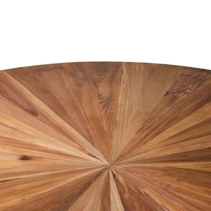 Jana Round Wooden Dining Table In Natural With Tied Frame