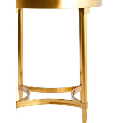 Jana Round Wooden Side Table In Natural With Curved Frame