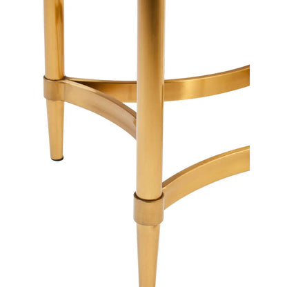 Jana Round Wooden Side Table In Natural With Curved Frame