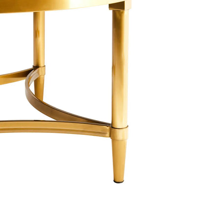Jana Round Wooden Coffee Table In Natural With Curved Frame